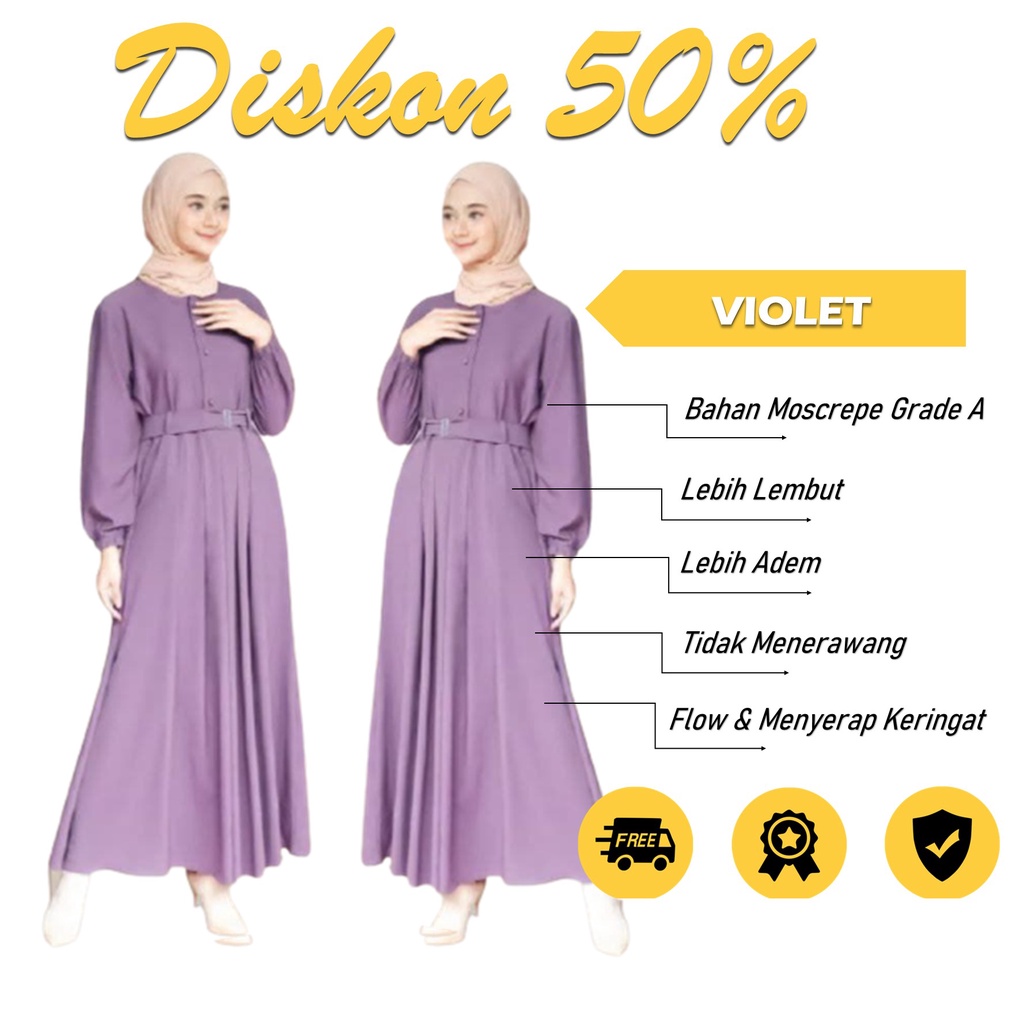 Gamis Terbaru Syari Busui Polos Dewasa Daily Elegan Etnik Mewah Formal Terbaru Premium Murah Varian 