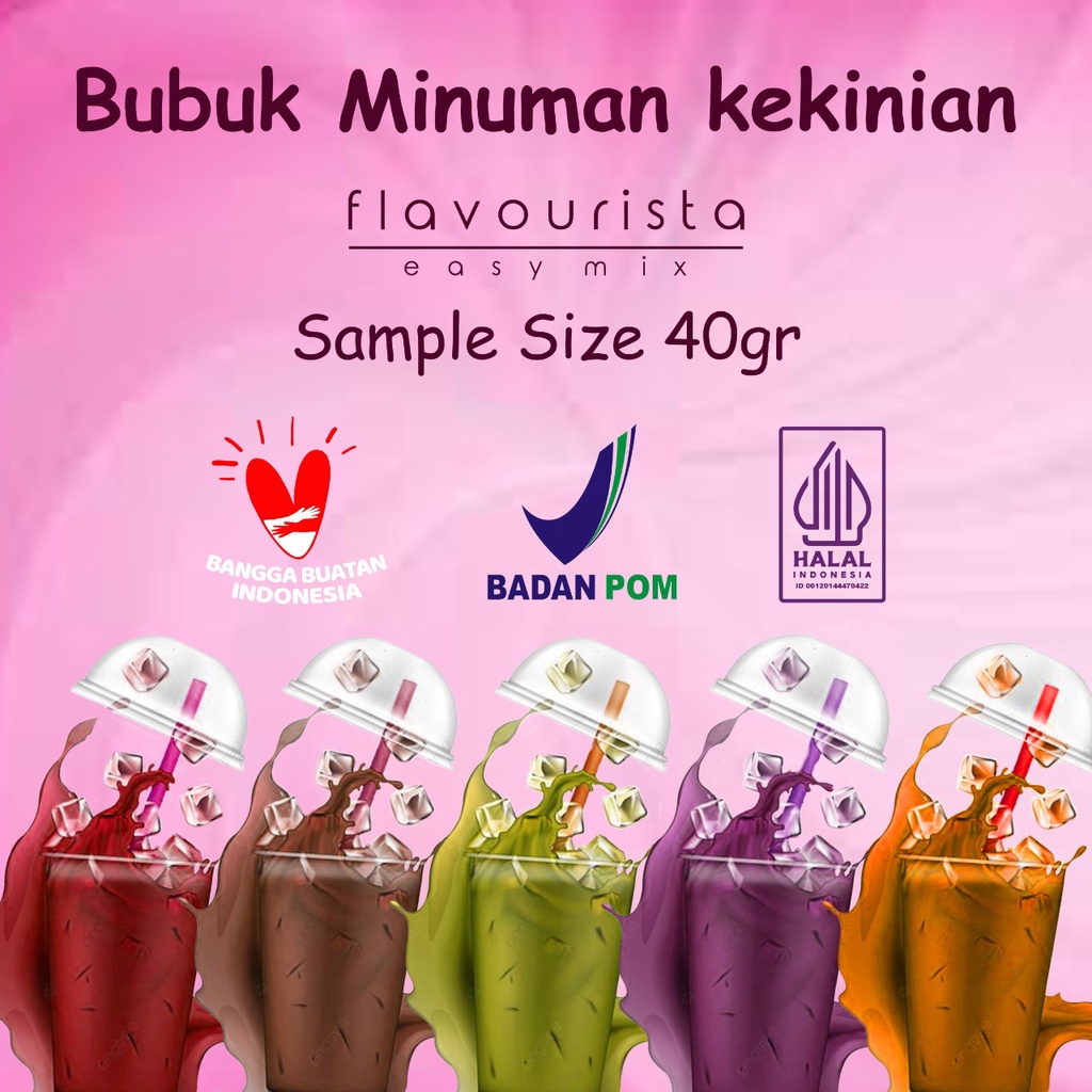 

Bubuk Minuman Flavourista Easy Mix Sample Size 40 gr