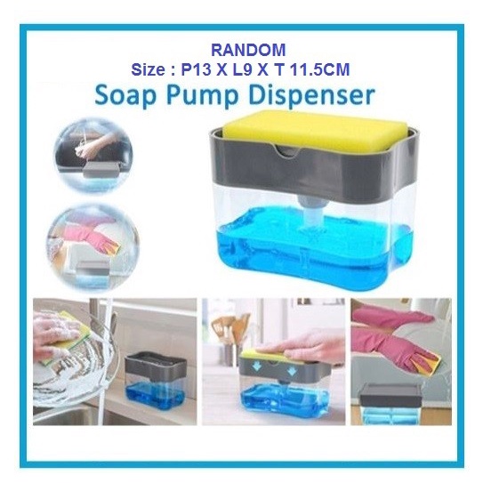 Dispenser Sabun Cair Cuci Piring Soap Pump Sponge Caddy / Wadah Sabun