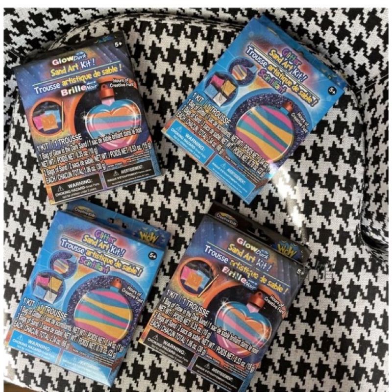 diy glow in the dark / glittery sand art kit prakarya anak botol pasir