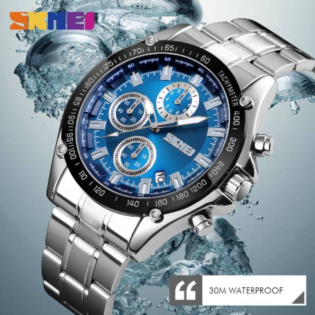 JAM TANGAN PRIA SKMEI ORIGINAL AD0993  SILVER WATERRESIST
