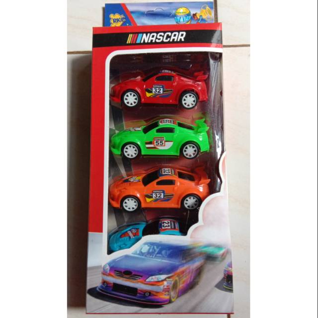 Mobil balap nascar isi 4pcs pull back kevin toys malang