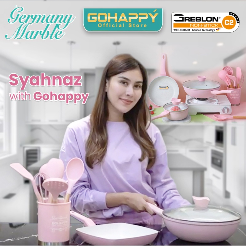 Panci Marble German Milk pan GHG70 Gohappy Germany ORIGINAL Greblon C2 Panci mpasi anak bayi