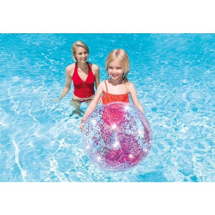 INTEX 58070 Mainan Anak Pink Gold Glitter Ball Bola Kolam Pantai 71 Cm