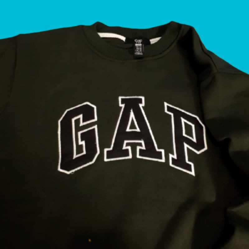 Crewneck GAP Bordir Besar Hijau armi