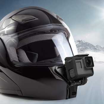 Bracket Dudukan Kamera Helm Untuk Kamera Aksi GoPro Hero 8, 7, dan 5 / Helmet Mount Chin Mounting Helm Motovlog Action Vlogger Helmet Front Mount Xiaomi Yi Gopro Yi Cam Kogan Bpro SJCAM / Penyanggah Kamera Motorcycle Bahan Plastik Tebal Anti Patah Rusak