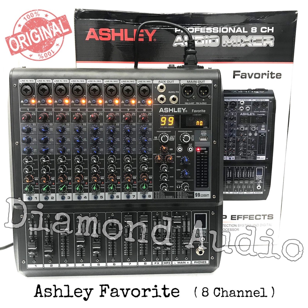 Mixer Audio Ashley Favorite8 Usb Bluetooth Original Mixing Favorite 8 Channel ( BISA COD )