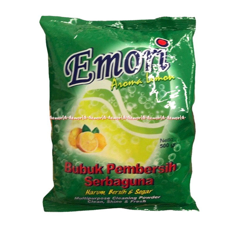 Emori Aroma Lemon 500gr Bubuk Pembersih Serbaguna Refill Cleaning Powder Clean Shine Fresh Untuk Krim Cuci Piring Kemasan Isi Ulang