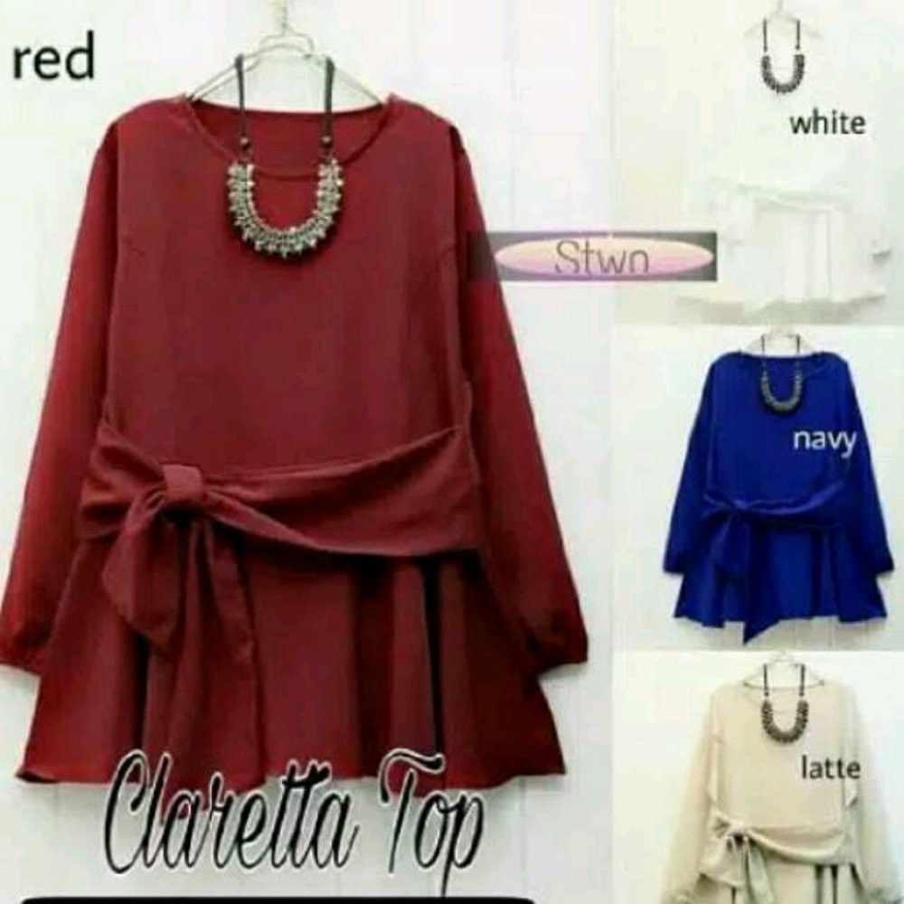 CLARETTA TOP ATASAN WANITA BLOUSE DRESS LENGAN PANJANG  MUSLIMAH BUKAN CRESSIDA H M DNC ZOYA SUNDAY