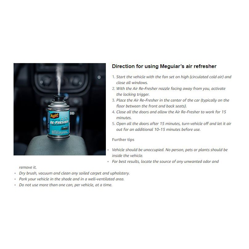 MEGUIARS Whole Car Air Re Fresher Odor Eliminator New Car Scent Bau Mobil Baru MURAH