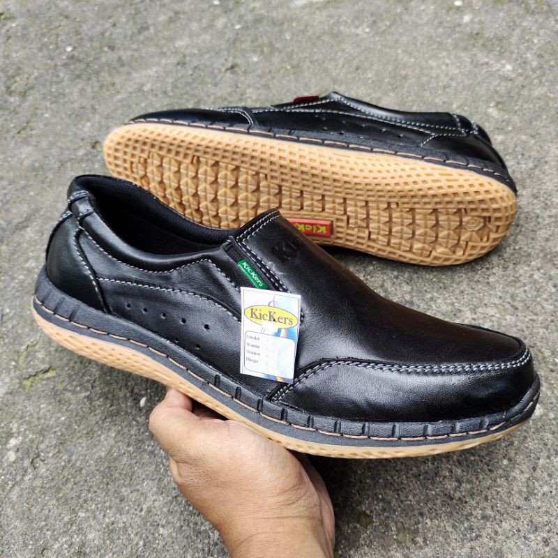 Kickers Sepatu Casual Kasual Pria Bahan Kulit Asli Sepatu Santai Kulit Pria Slip On Koe KC40