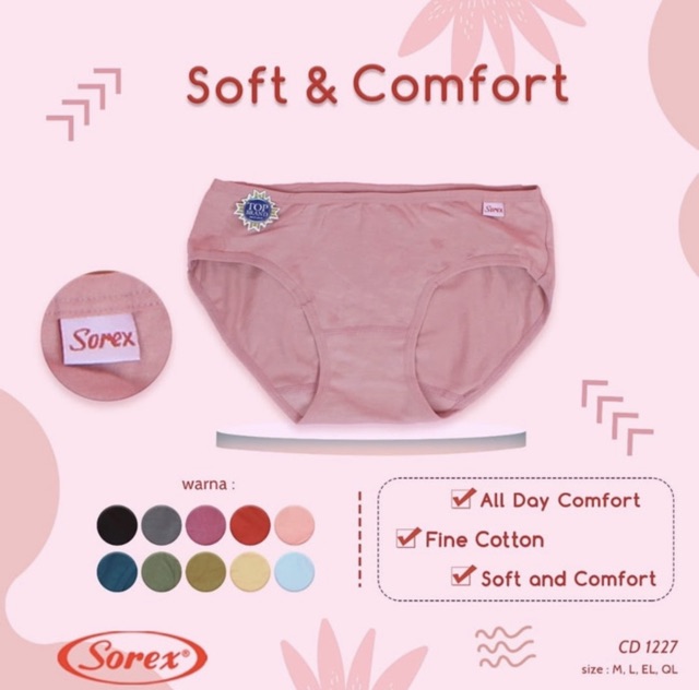 CD | Celana Dalam Wanita Mini SOREX 1227Soft &amp; Comfort Bahan Katun