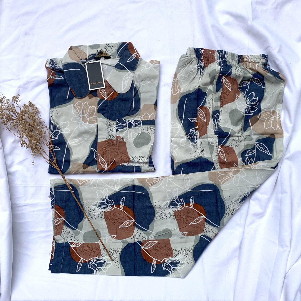 PIYAMA JUMBO LD 120 Rayon Premium One Set Pajamas / Sleepwear Daily Set-Khai 30