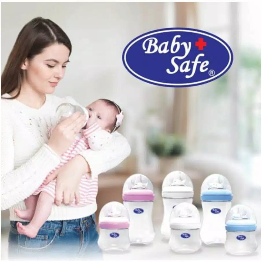 Baby Safe Wide Neck Bottle WNS01 WN001 WN002 WN30 3 STAGE Babysafe Milk Flow Botol Susu Bayi