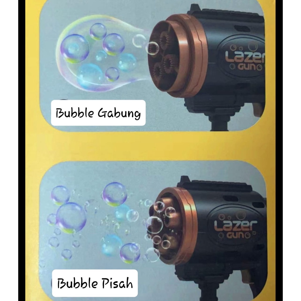 [tma]Laser Bubble Gun 2 in 1 / Mainan Anak Tembak Gelembung 2 in 1 / Mainan Anak Tembak Busa Gelembung