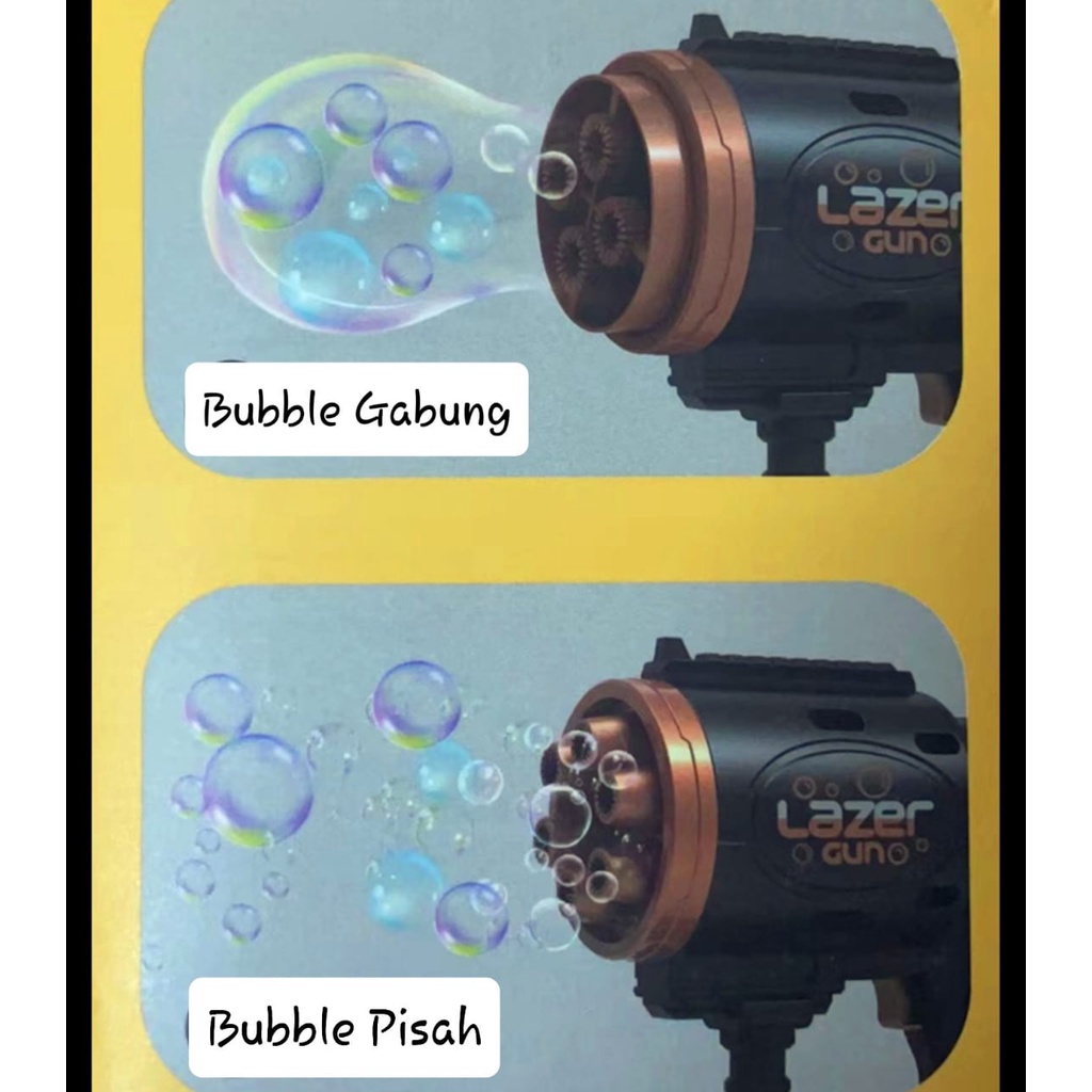 [MS]Laser Bubble Gun 2 in 1 / Mainan Anak Tembak Gelembung 2 in 1 / Mainan Anak Tembak Busa Gelembung