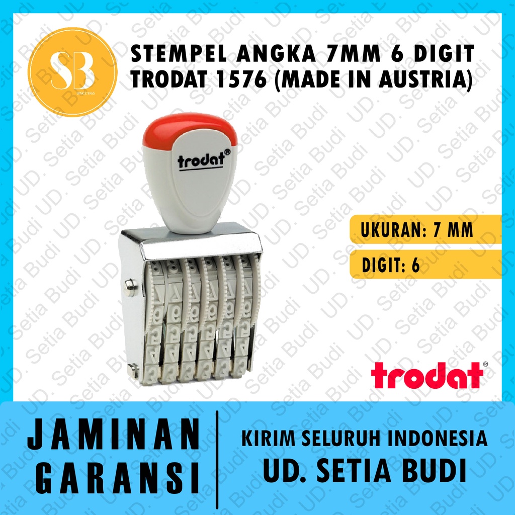 Stempel Angka 7mm 6 Digit Trodat 1576 (Made in Austria)