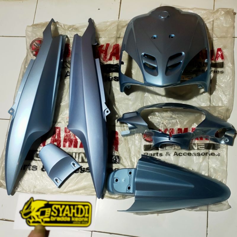 BODY SET ALUS MIO SPORTY ORIGINAL YAMAHA 5TL BIRU MUDA BIRU TELOR ASIN