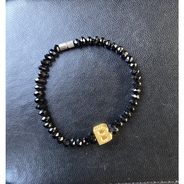 Gelang Alphabet Huruf B emas muda kadar 8k