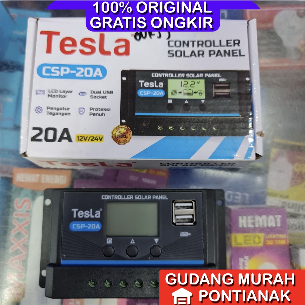 Controller 20A Panel Surya Sollar Charger Controler kontrol pengecas aki KLOP