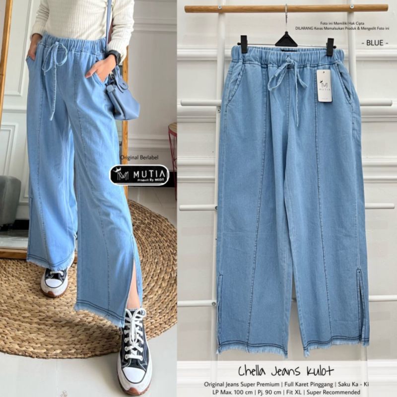 Kulot jeans wanita modern / Chella jeans kulot by mutia / Celana kulot jeans muslimah