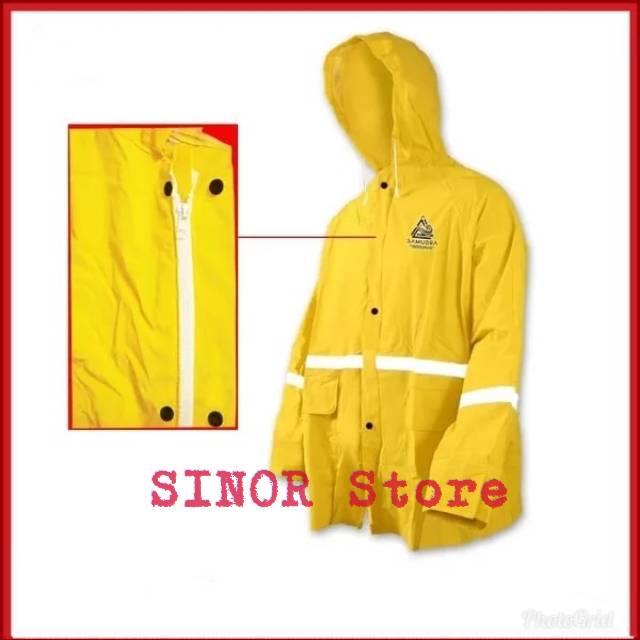 Baju Jas Hujan BAJU CELANA Safety Kuning Samudra Mantel Raincoat Jakel Celana Karet Full Press ORIGINAL