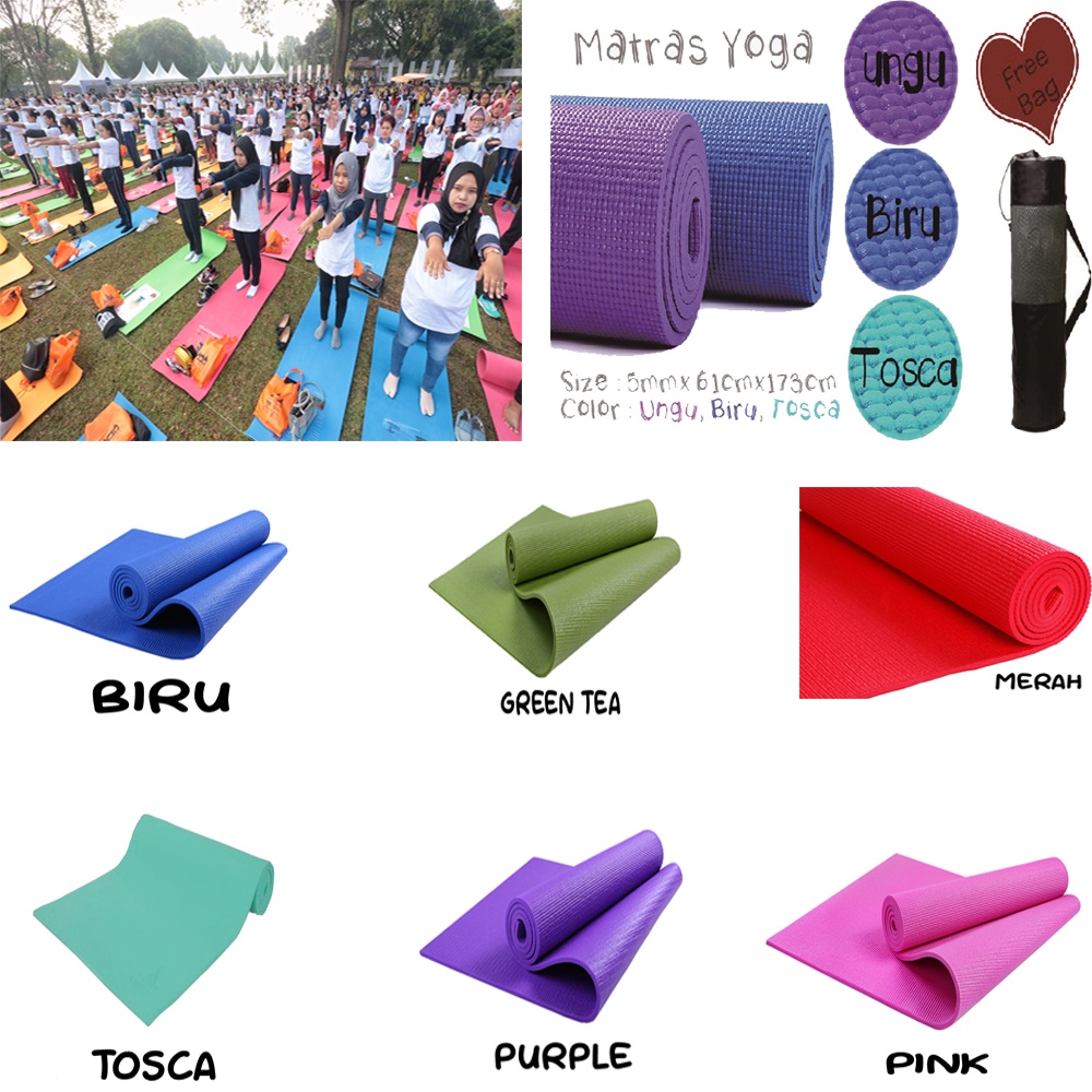 Matras Yoga Anti Slip Matras Olahraga Free Tas Matras Yoga Anti Selip Kualitas Bagus