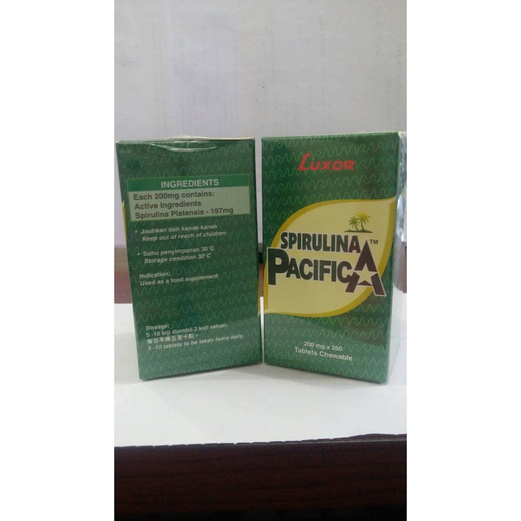 AFFG - SPIRULINA PACIFICA LUXOR 200TABLETS CHEWABLE obat herbal sehat pria wanita original alami