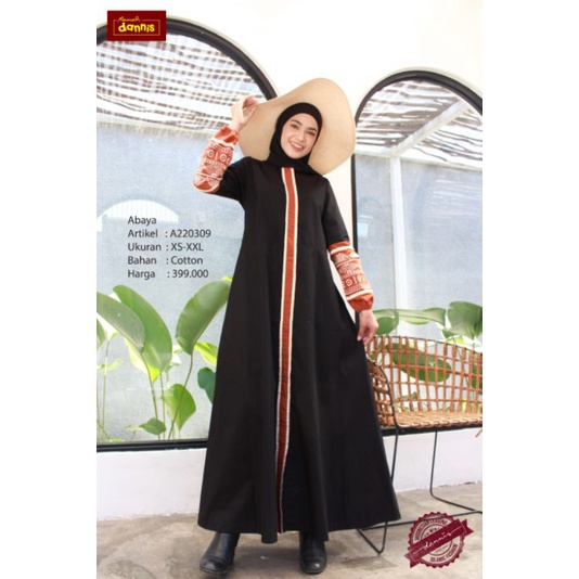 GAMIS ABAYA DANNIS hitam,navy,maroon (FREE MASKER)
