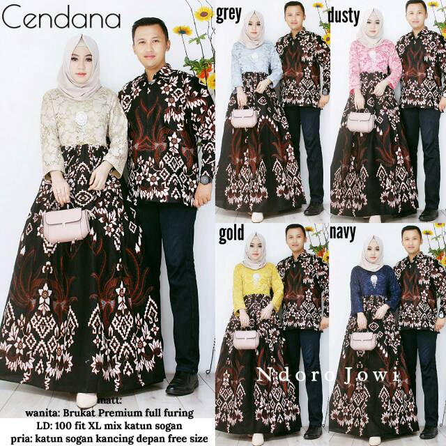 Cendana couple sarimbit combi brokat