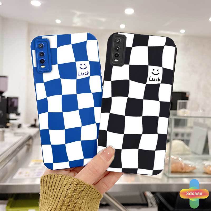 Casing VIVO Y12 Y12S Y20 Y91C Y21 2021 Y30 Y21S Y20S Y12i Y15S Y91 Y30i Y93 Y95 Y15 Y17 Y53 Y50 Y53S Y51 2020 Y51A Y15A Y10 Y76S Y76 Y33S Y1S Y11 Y31 Y20i Y91i Y90 Y51S Y12A Angel Eyes Case Chessboard Silicone Phone Case