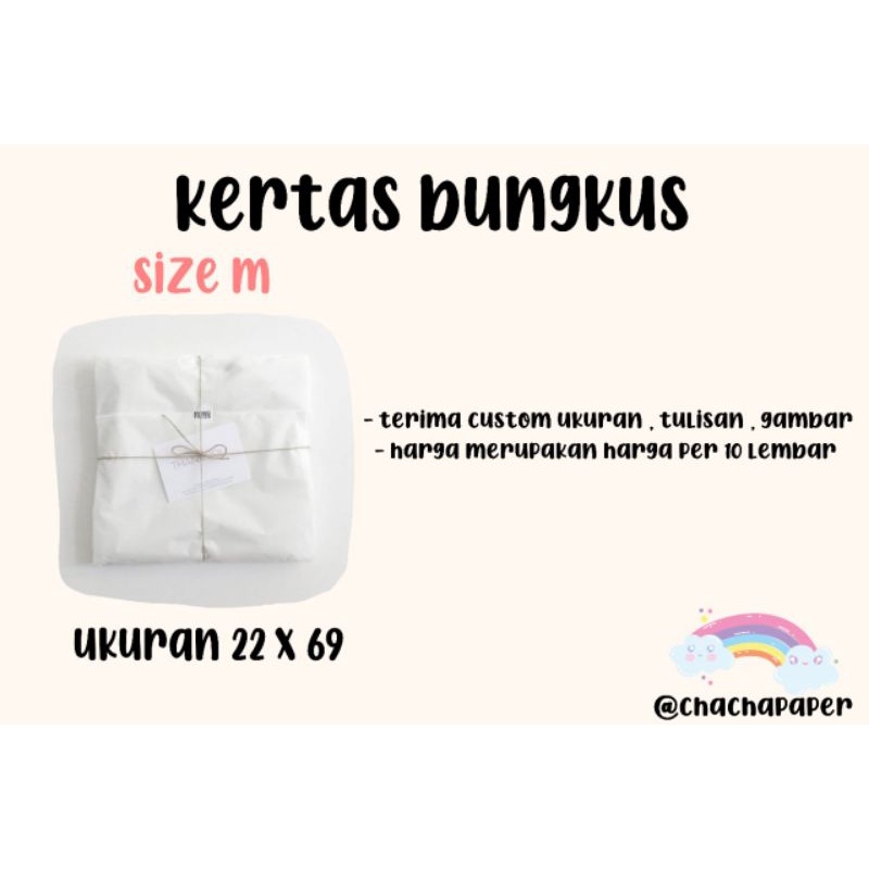 

[ 22 X 69 ] ( 10 LEMBAR ) WRAPPING PAPER / KERTAS PACKING / KERTAS HAMPERS / KERTAS BUNGKUS BAJU / DORSLAG