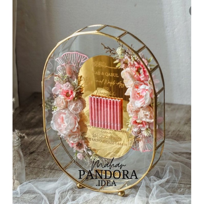 Frame Mahar Oval O Elips | Simbolis Mahar Kaca | Frame Kaca Bentuk Oval Elips BOX ONLY