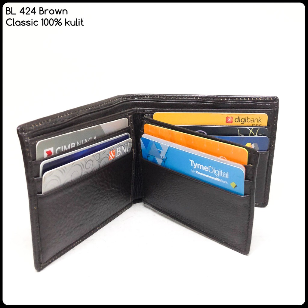 dompet kulit pria B 424 classic premium bahan kulit sapi asli