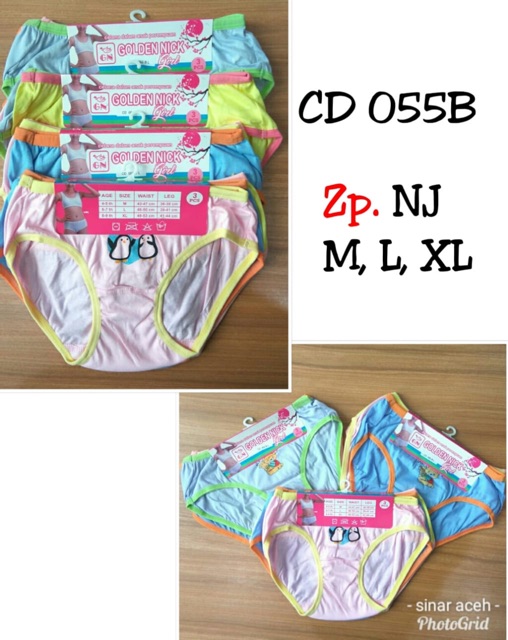 CD anak cewek | Celana Dalam Anak Perempuan Golden-Nick CD-055B isi 3pcs