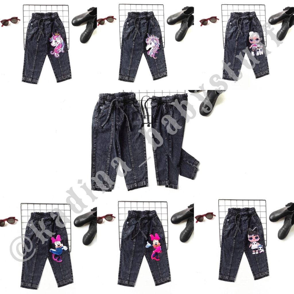 CELANA JEANS ANAK SNOW WASH BAGGY PANTS/ CELANA ANAK MICKY MOUSE UNICORN LOL LED/ CELANA BAGGY PANTS