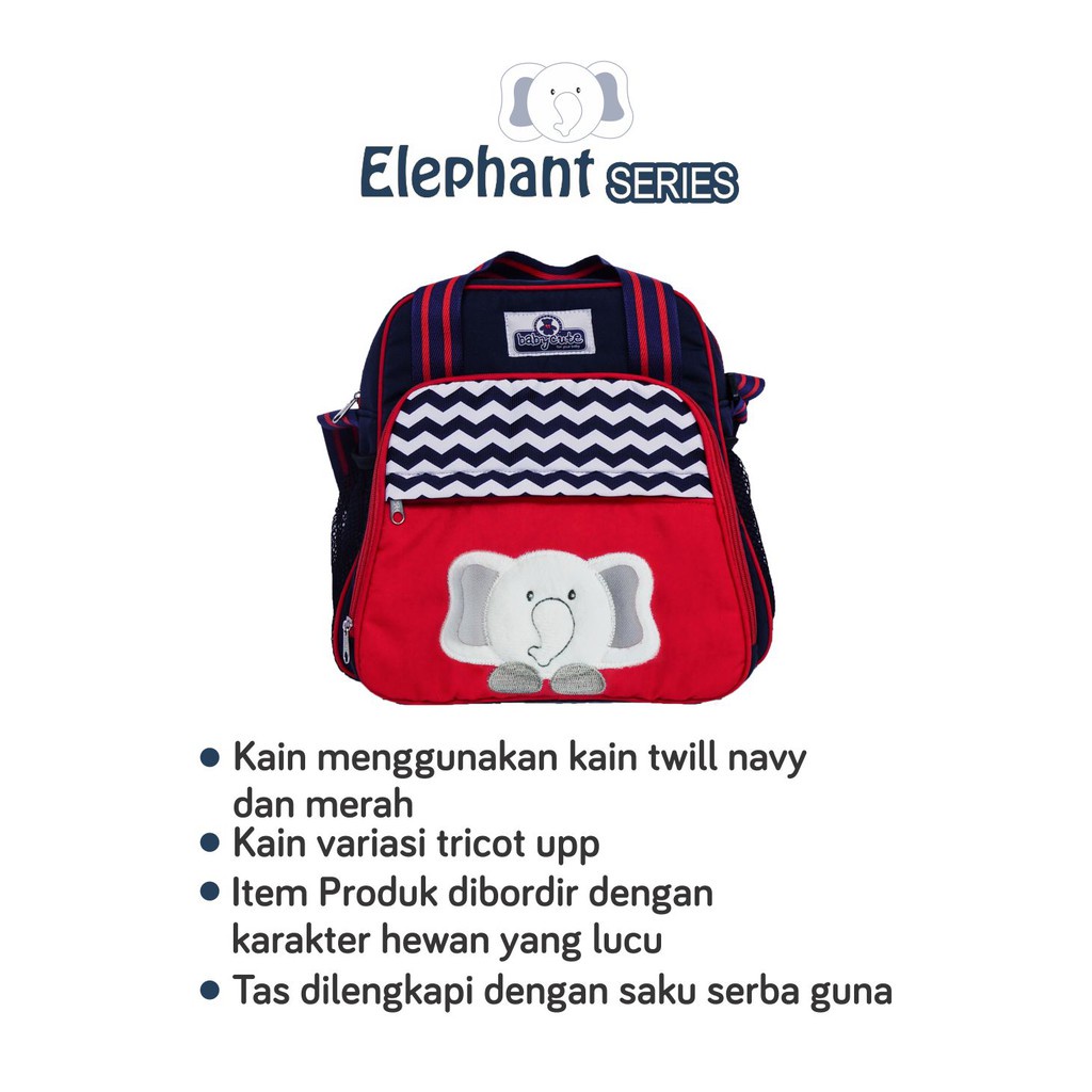 Baby Cute Tas Medium Saku Bordir Elephant Series BCT2042-BCT3042