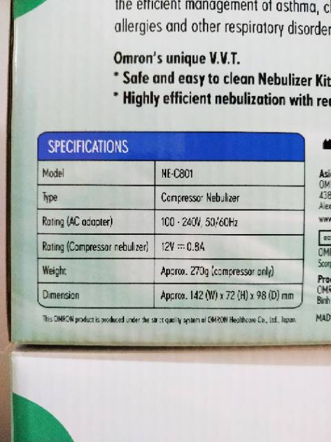 Ready stok!!! Nebulizer Omron NE-C801 / Nebu Omron 801 / Nebulizer Omron / Nebu Omron c801