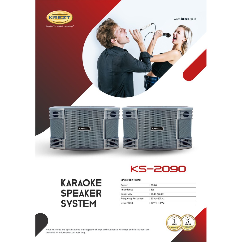 KARAOKE SPEAKER SYSTEM KREZT KS-2090 | PASSIVE SPEAKER