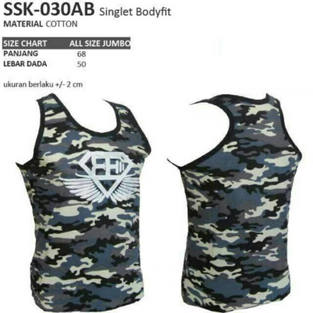 Singlet sport fitness bodyfit army big size abu