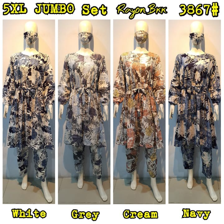 JOSJOLI_STORE/3867 Setcel Rayon/Stelan 5XL Super Jumbo Free Masker/Busui