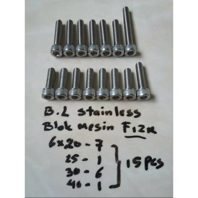 Baut Blok Mesin F1ZR L Stainless F1 1set