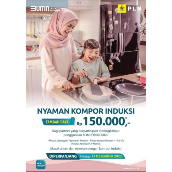 Voucher Diskon Tambah Daya Listrik PLN S/d 31-12-2022 Kompor Listrik