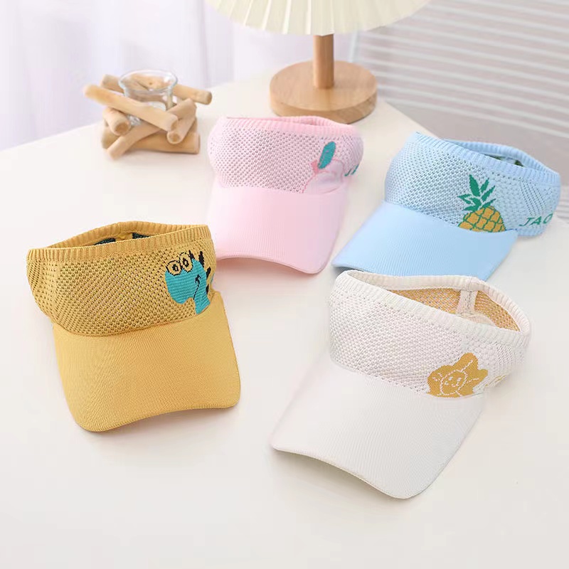 Topi Rajut Anak-Anak Kosong Atas Perlindungan Matahari Motif Karakter Lucu Murah