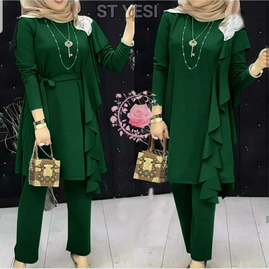 SETELAN YESI 5XL 3XL 2XL XL L  / PAKAIAN PESTA FORMAL / SET WANITA LENGAN PANJANG