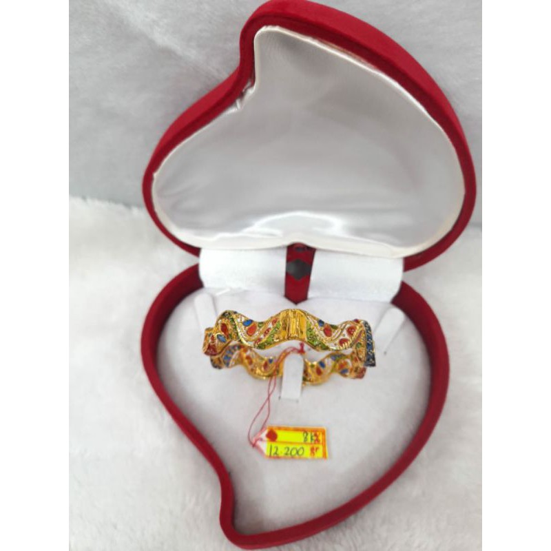 GL530DLM gelang emas dubai arab mekkah india warna rainbow emas kuning asli berat 12.200 kadar 375%
