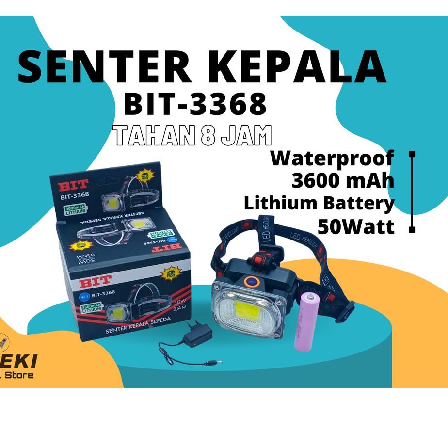Oke Price.. Kiseki Senter Kepala dan Sepeda Bit-3368 50W Tahan Hingga 8jam Cahaya Super Terang