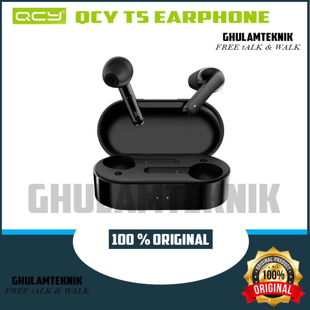 QCY T5 Original Headset BT 5.0 TWS Earphone Touch / qcy t5 / earbuds bluetooth / headsheet Bluetooth