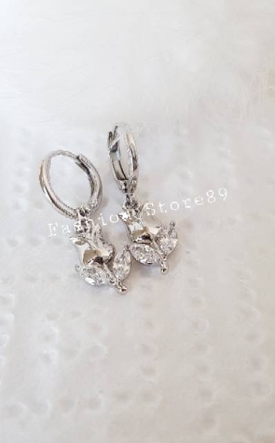 Anting jurai Mawar import xuping cantik perhiasan emas putih replica xuping bestseller fashion