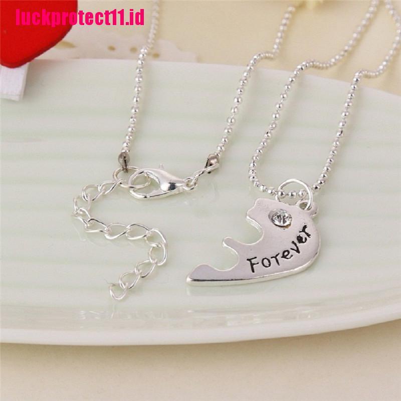 Kalung Persahabatan Dengan Liontin Bentuk Hati Motif Tulisan Best Friends